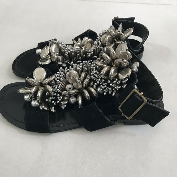 Suecomma Bonnie Suede Strappy Flat Sandals FLAW - Picture 9 of 10